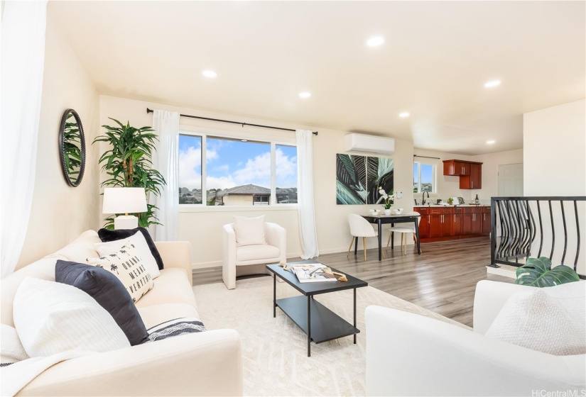 Second floor living/dining/wetbar