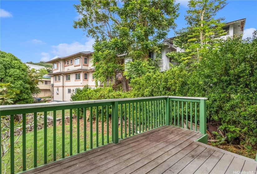 Downstairs backyard deck