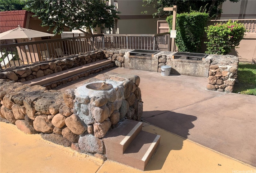 BBQ area with two grills