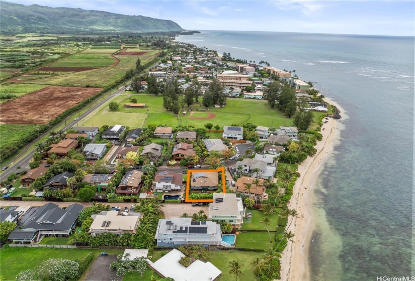 Aerial view of the neighborhood