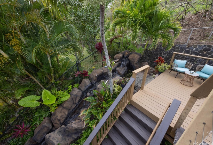 Wonderful landscaping with water feature