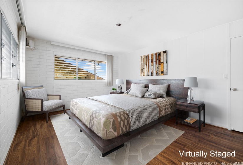 Master bedroom- Enhanced photo -virtually staged