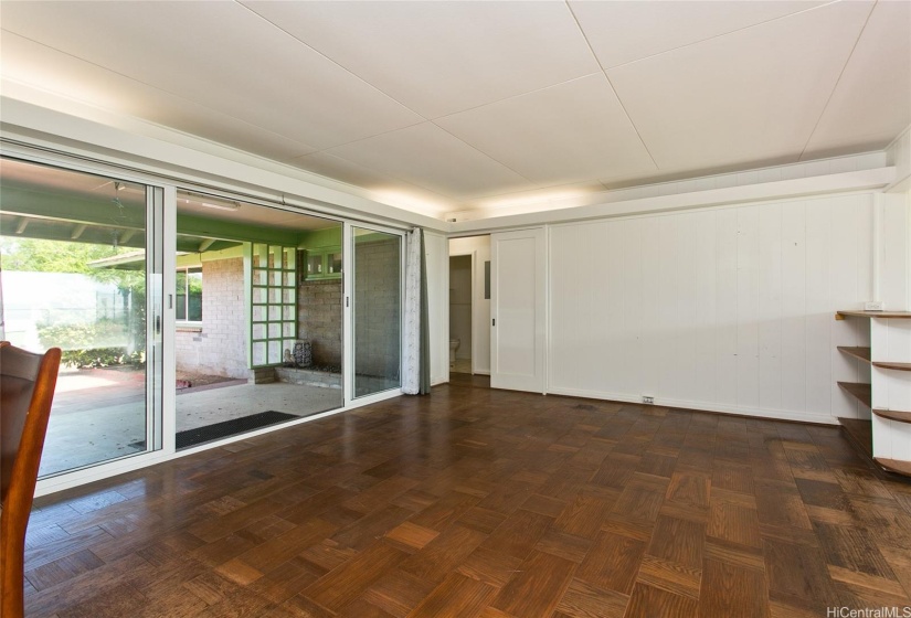 Looking over covered front porch from Great Room