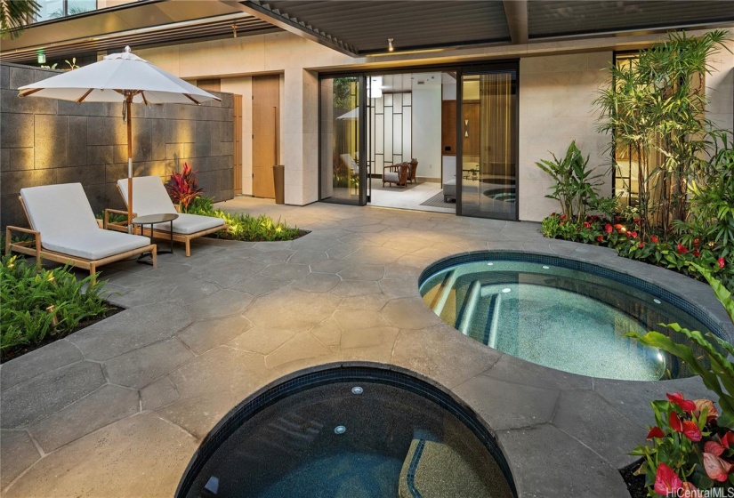 Cold Plunge and Whirlpool in the spa area