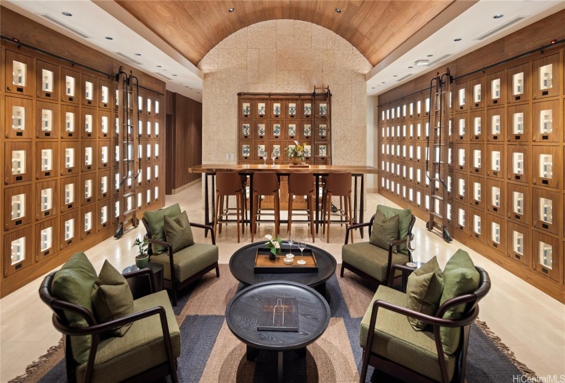 Wine Cave with wine storage lockers