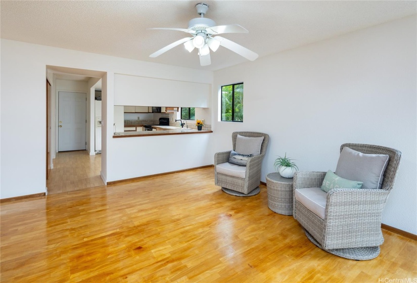 Another look at the kitchen.  Out the door is a backyard for relaxing, gardening, playing...or more!