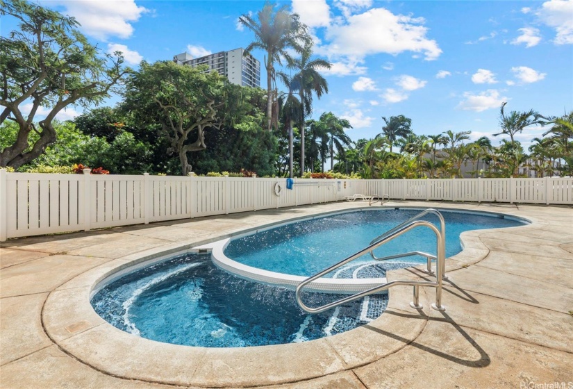 There are 2 pools on the property. Pictured here is the Tower pool