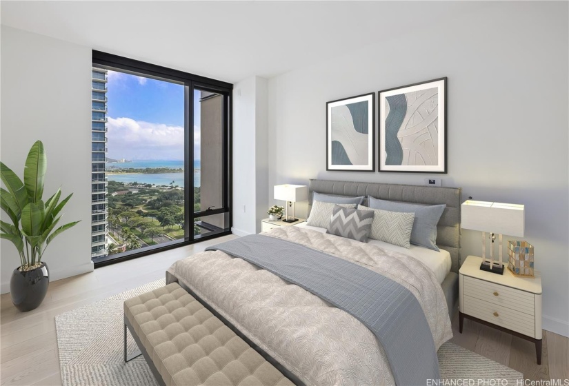 Enhanced - Even better views from Primary bedroom. CAN see Diamond Head.