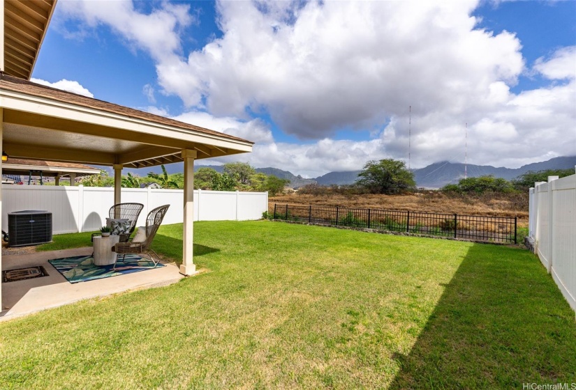 Backyard view with covered lanai