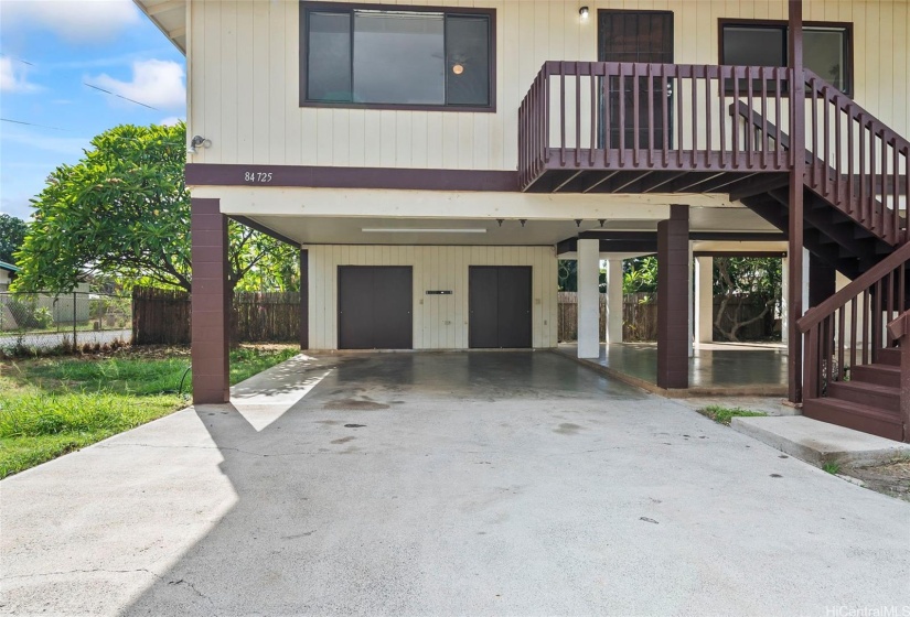 Spacious carport with room for boat or RV parking