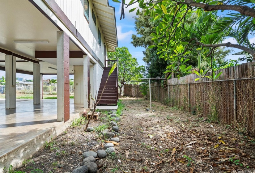 Backyard area for gardening