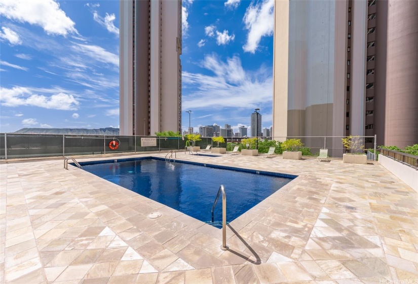 Large pool for swimming and entertaining