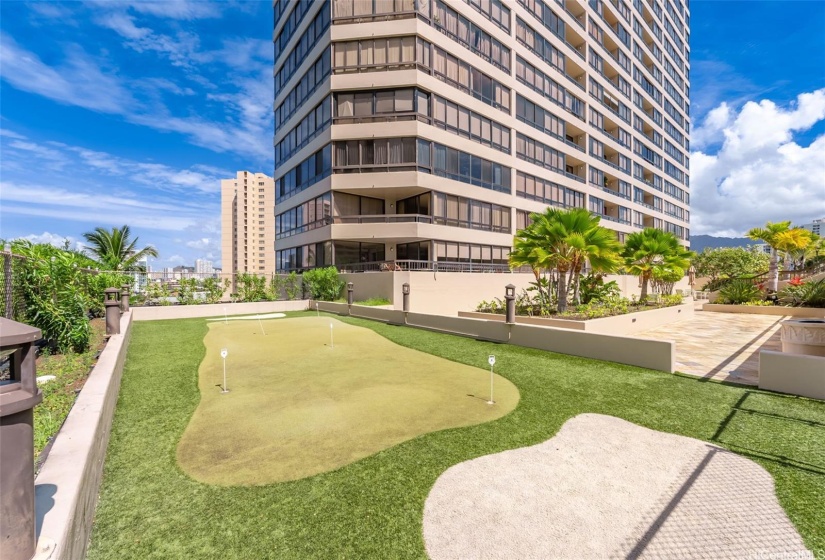 A putting green to practice your swing