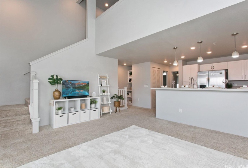 Stairs leading to upstairs loft and bedrooms