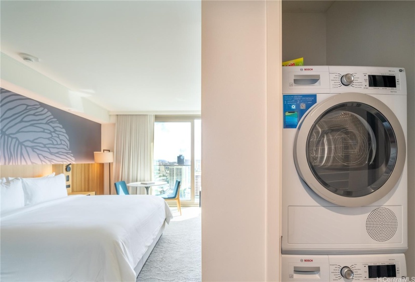 No need to worry about staying an extended period of time when you have a full size washer and dryer