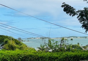 A limited section of the bay view from the home