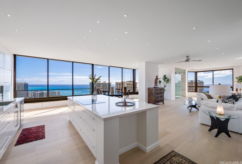 High ceilings and enormous windows that open for pure bliss.