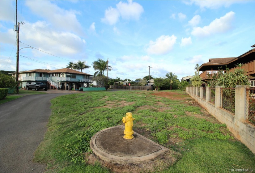 Fire hydrant adjacent to the property