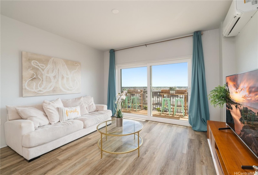 Large open floor plan with modern finishes and views