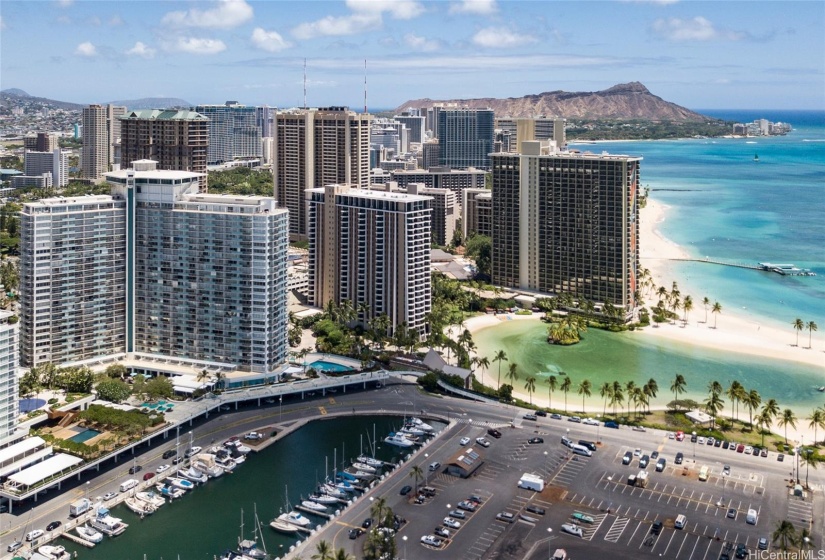 Beautiful Waikiki Beach and the Duke Kahanamoku Lagoon are just a short distance away!