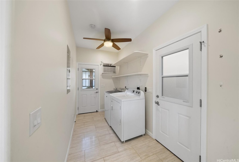 Downstairs laundry area