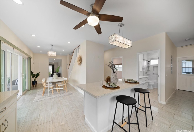 Downstairs Kitchen and dining area