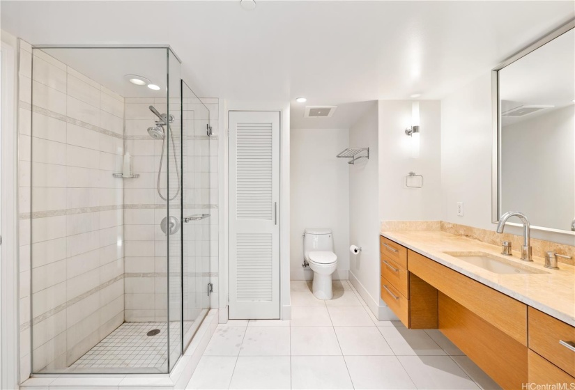 Second full bath with closet and large vanity