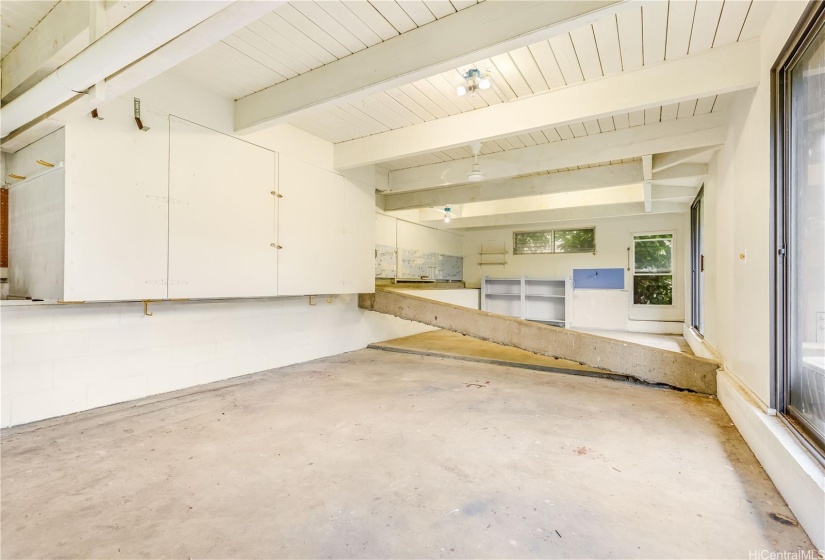 Bonus space beneath the home. Use as workshop, storage, man-cave, she-shed.