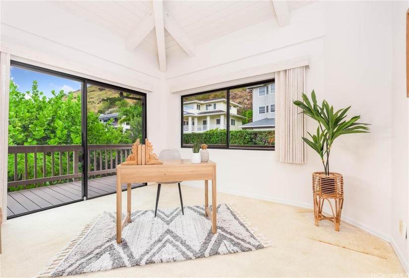 A closet can be added to create another bedroom or use as a home office