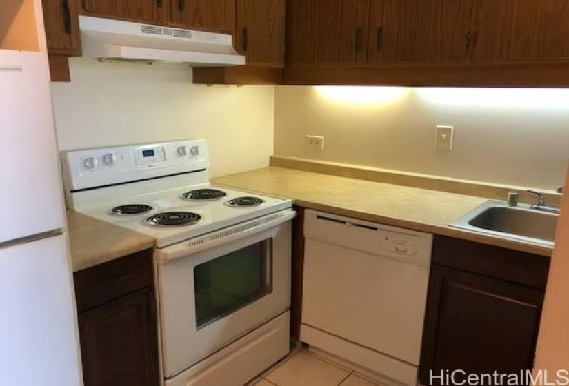 Lots of cabinets in kitchen