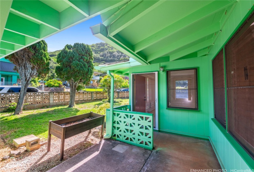 Front entry door.  Nice mountain views from front of house enhanced