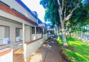 Enter through this gate to your unit