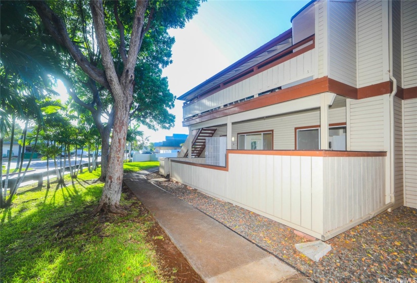 Standing outside looking at your unit