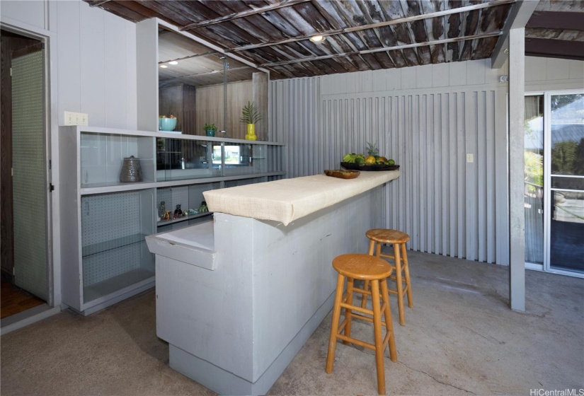 Bar area on upper patio