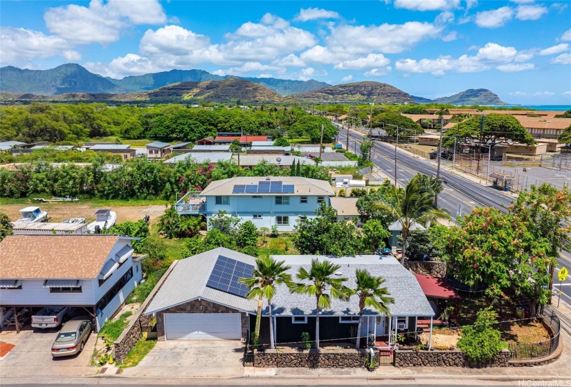 Drone view of property, and the leeward coast