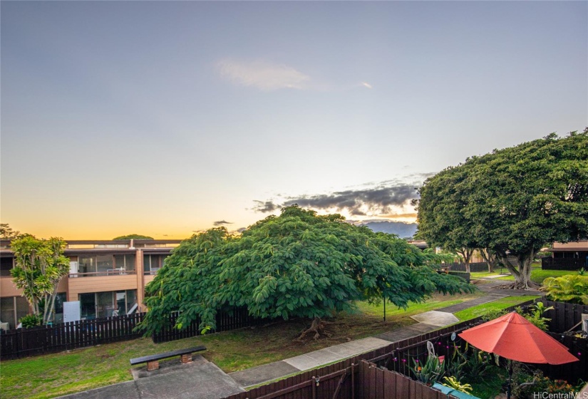 View from balcony on primary bedroom