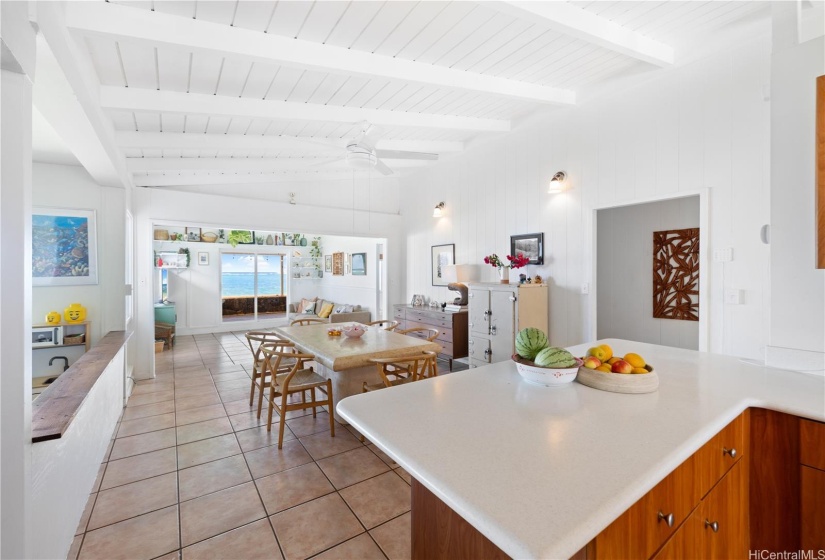 The inviting kitchen area that flows seamlessly into the dining room.