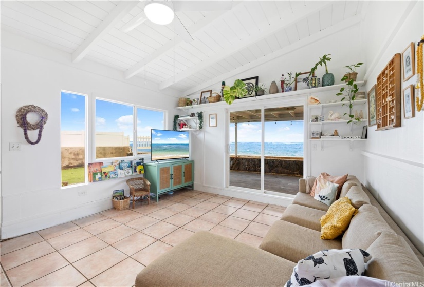 Living room area with dreamy ocean views.