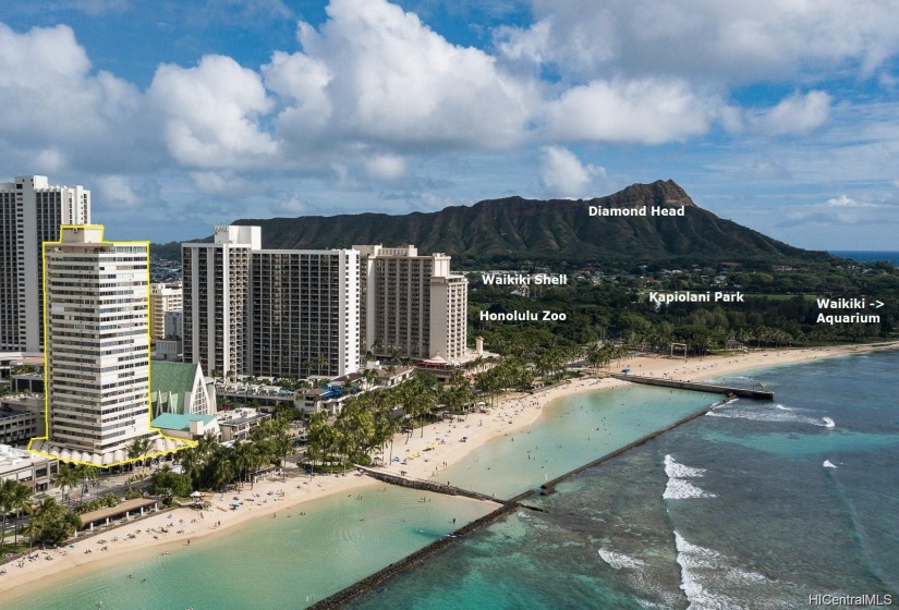 Foster Tower is located in the heart of Waikiki and surrounded by world class dining, shopping, and entertainment.  In addition to some of the best surfing in the world just across the street, you'll find the Honolulu Zoo, Waikiki Shell, Kapiolani Park, Waikiki Aquarium, and Diamond Head just a short distance away.