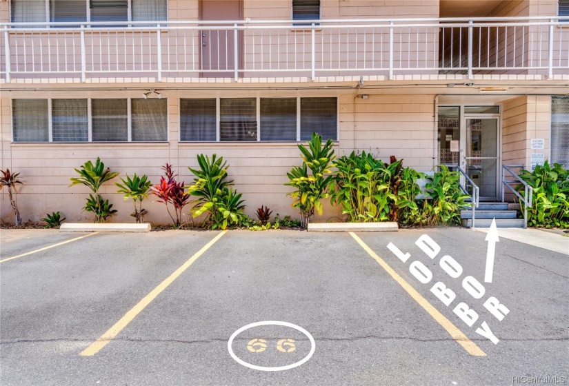 Assigned parking stall conveniently located near the front lobby door