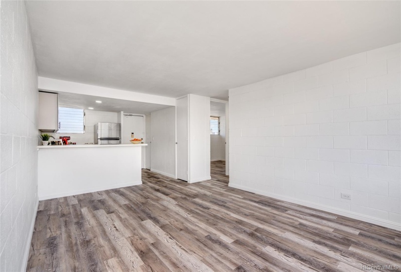 View of living room facing the kitchen