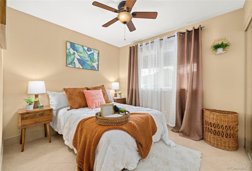 With a second spacious bedroom upstairs that has a beautiful bathroom door next to it in the hall it makes for an option for the kids or a dedicated office space near the Master Bedroom.