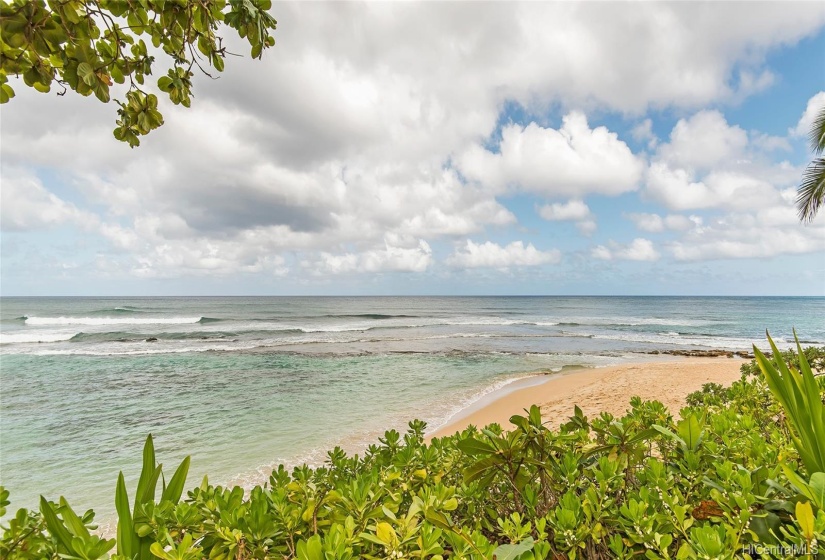 Looking east and at left overs surf spot. Great beginner wave to advanced on bigger days. Wonderful snorkeling during spring to fall and during.