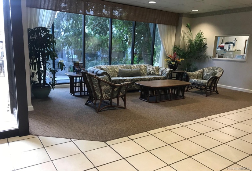 Multiple sitting areas in the lobby