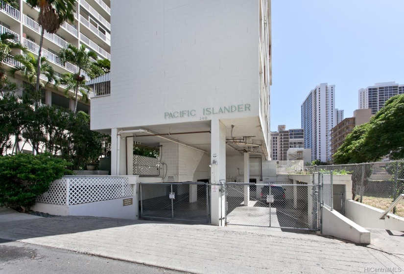 Garage entry gates.  Parking on waiting list.