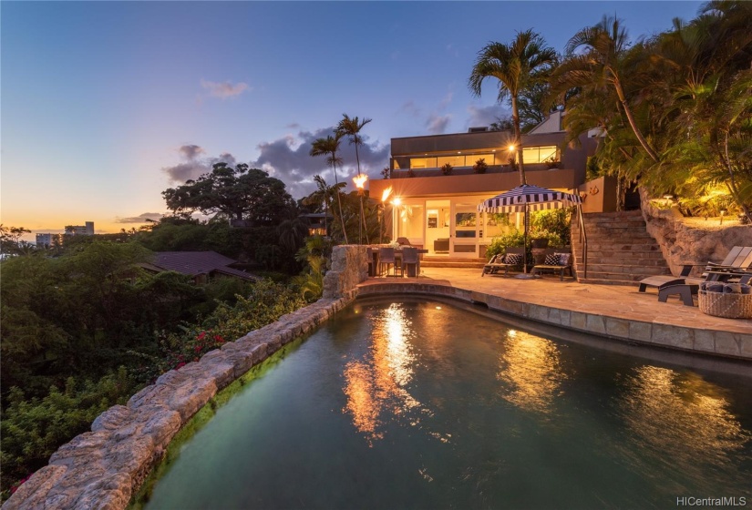 Soak in your private pool overlooking the coastline at this private estate.