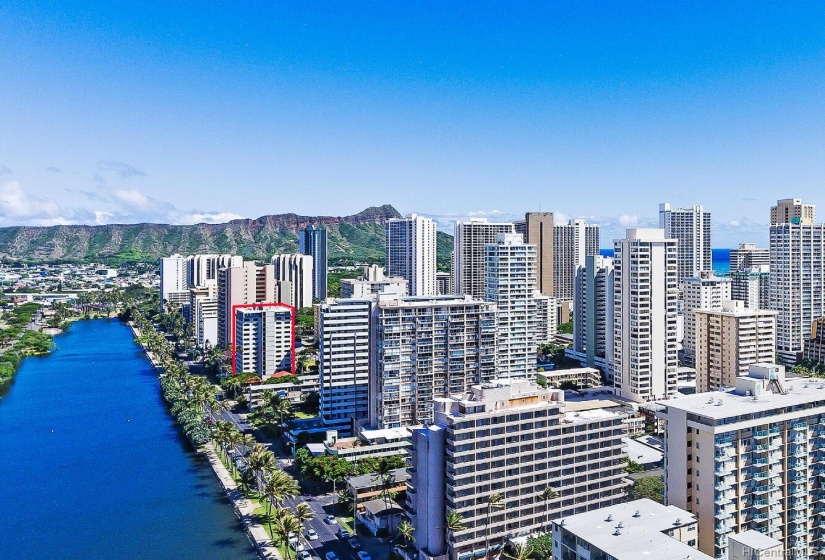 On the Ala Wai, close to the beach