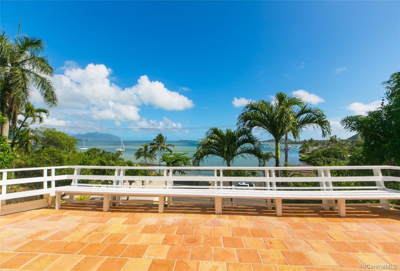 Picture perfect view from this large open deck!