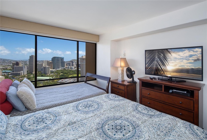 Bedroom #2 view towards Waikiki and beyond.