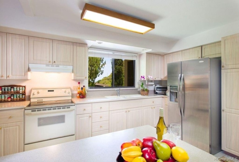 The spacious kitchen in the main house.